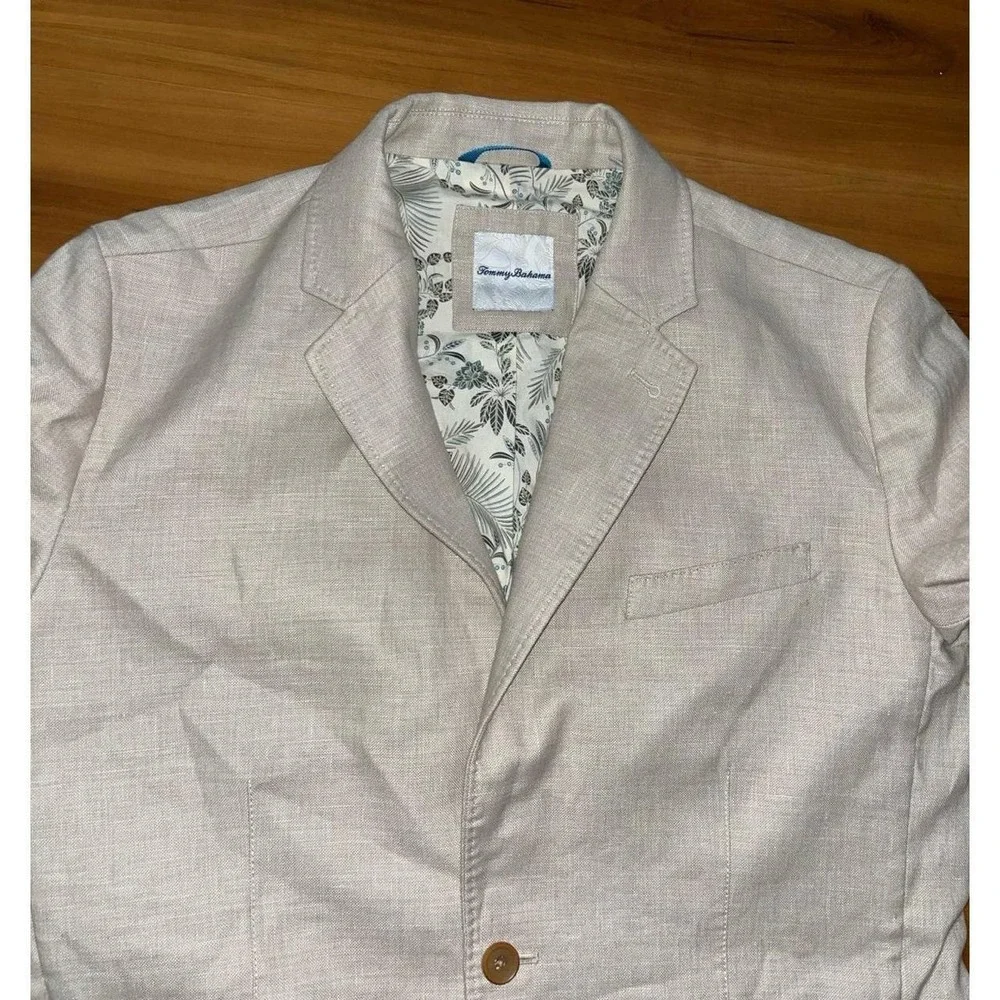 Mens Tommy Bahama Linen Blend 2 button Business Casual Blazer Sport Coat Jacket